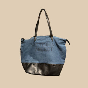 Victoria’s Secret Blue and Black Travel Bag with Matching Mini Bag